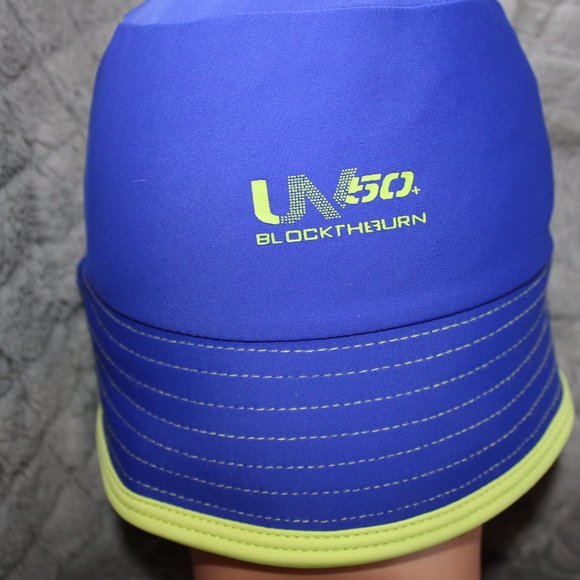 Speedo UV Bucket Hat Childs Blue/Lime Green Sun Hat UV 50+ ~S/M~🌻 - Picture 3 of 6